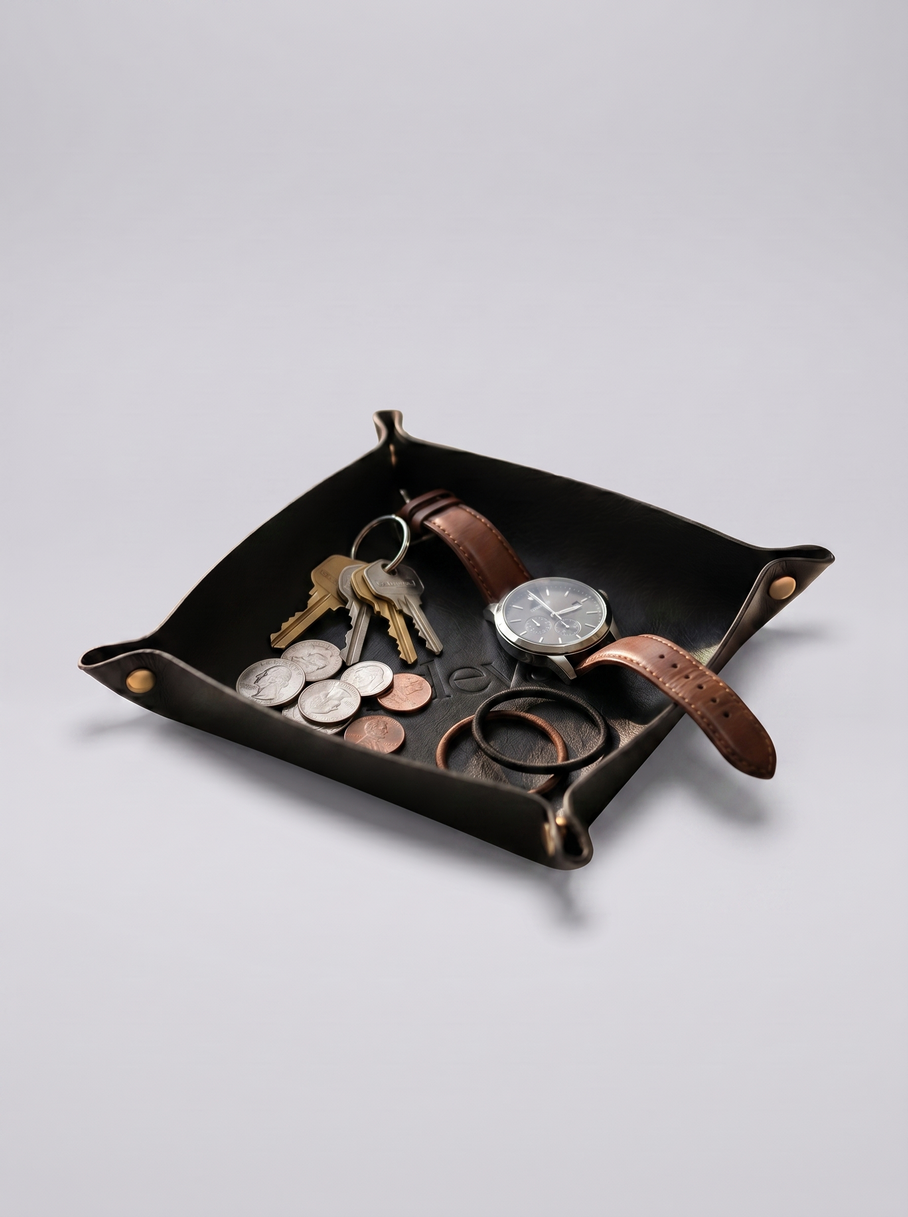 Hidevain Leather Valet Tray [Black]