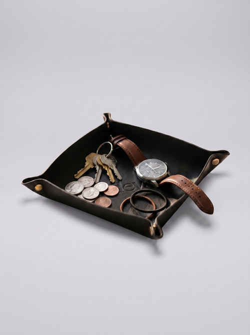 Hidevain Leather Valet Tray [Black]