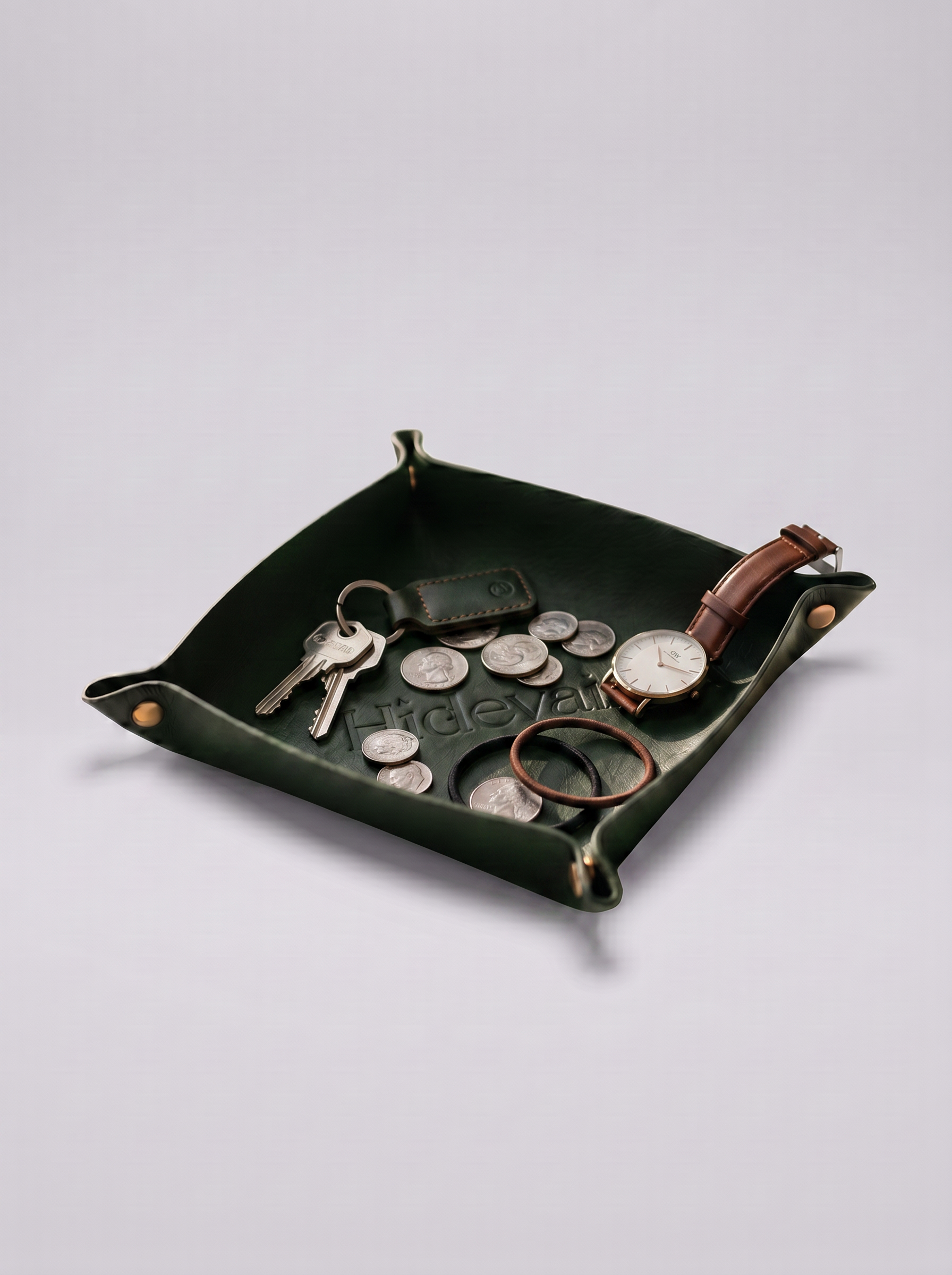 Hidevain Leather Valet Tray [Green]