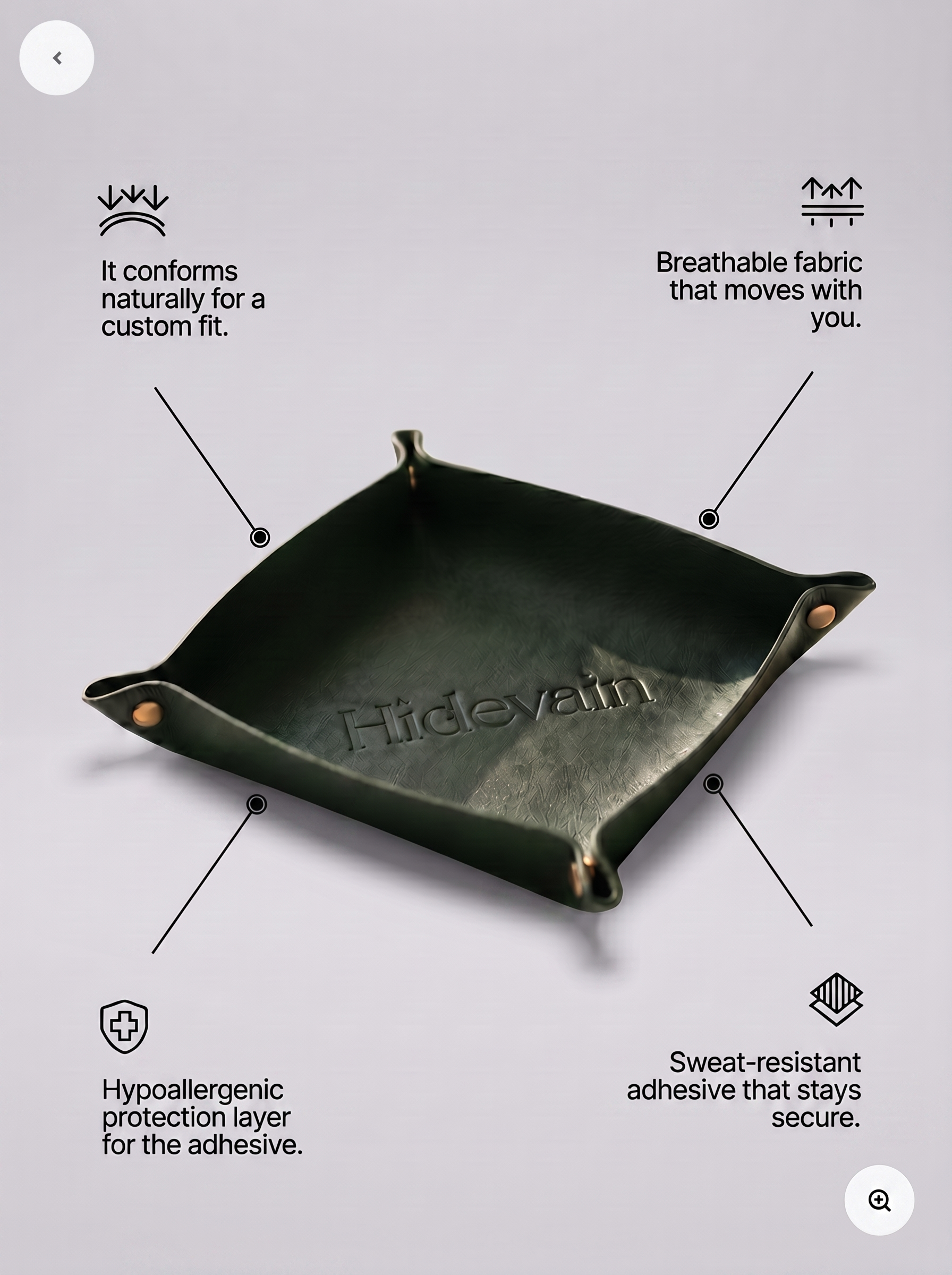 Hidevain Leather Valet Tray [Green]