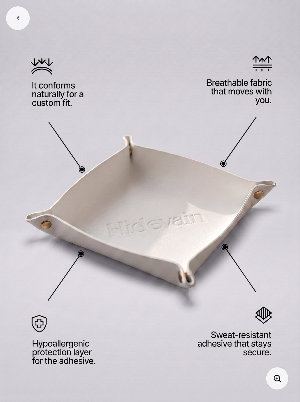 Hidevain Leather Valet Tray [White]