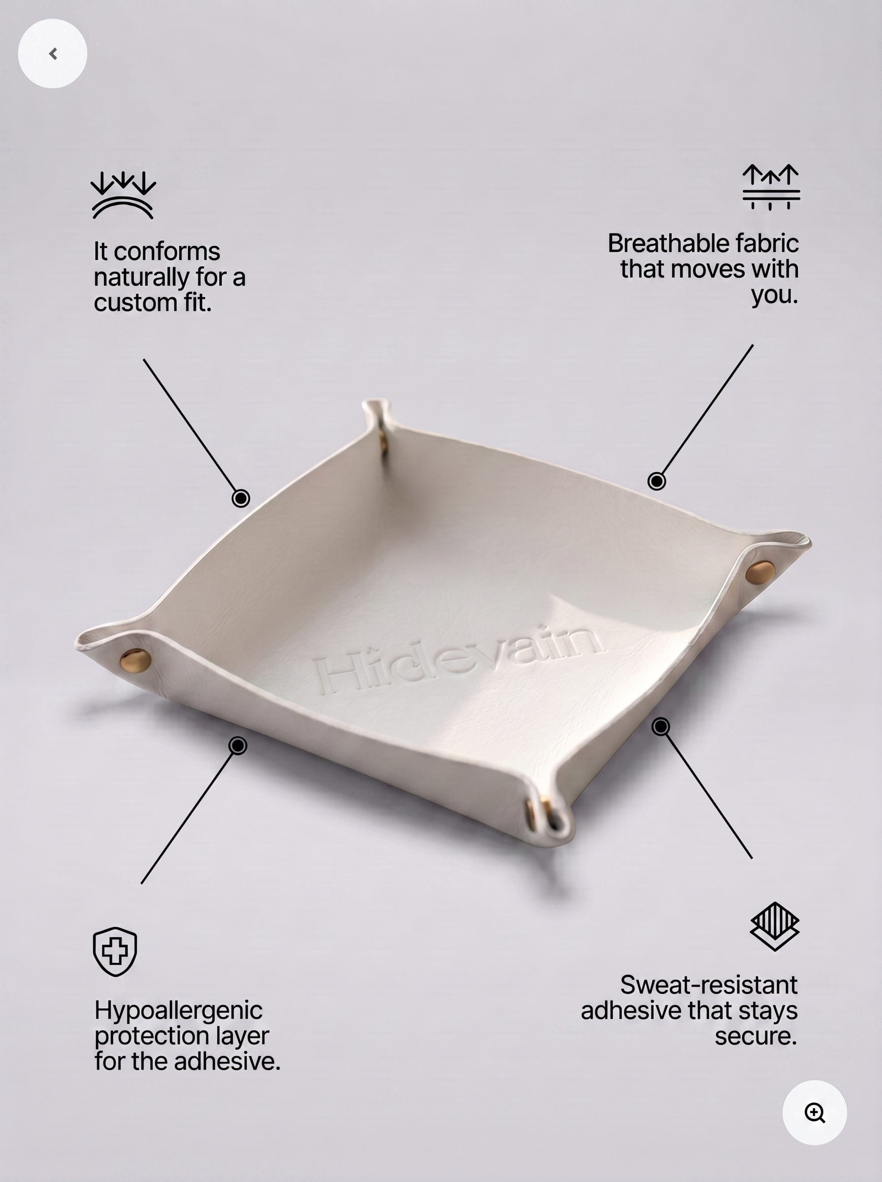 Hidevain Leather Valet Tray [White]