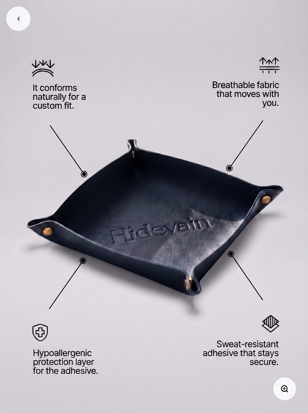 Hidevain Leather Valet Tray [Navy]