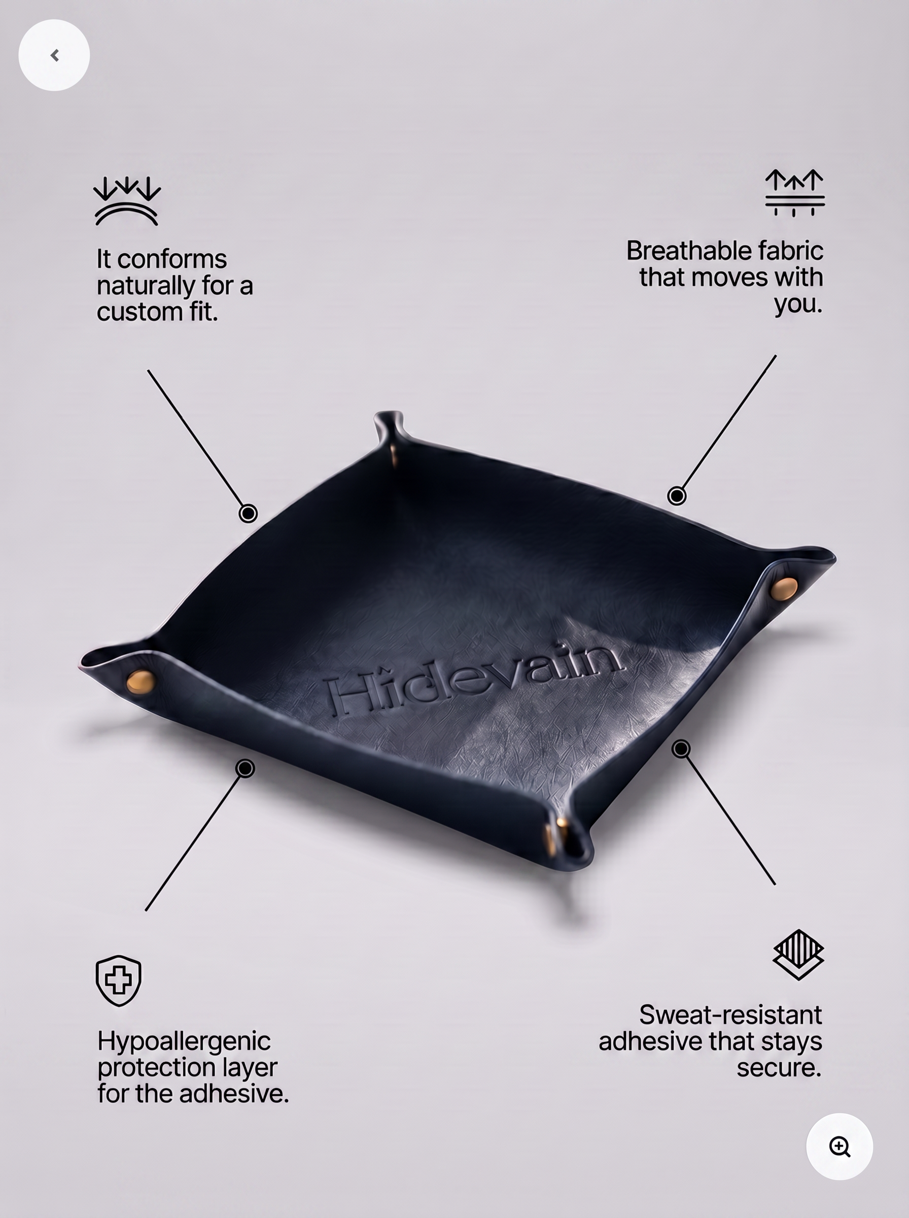 Hidevain Leather Valet Tray [Navy]