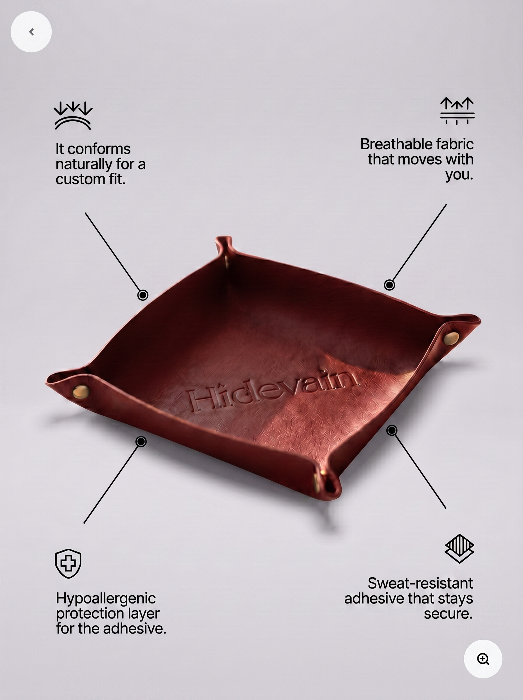 Hidevain Leather Valet Tray [Red]