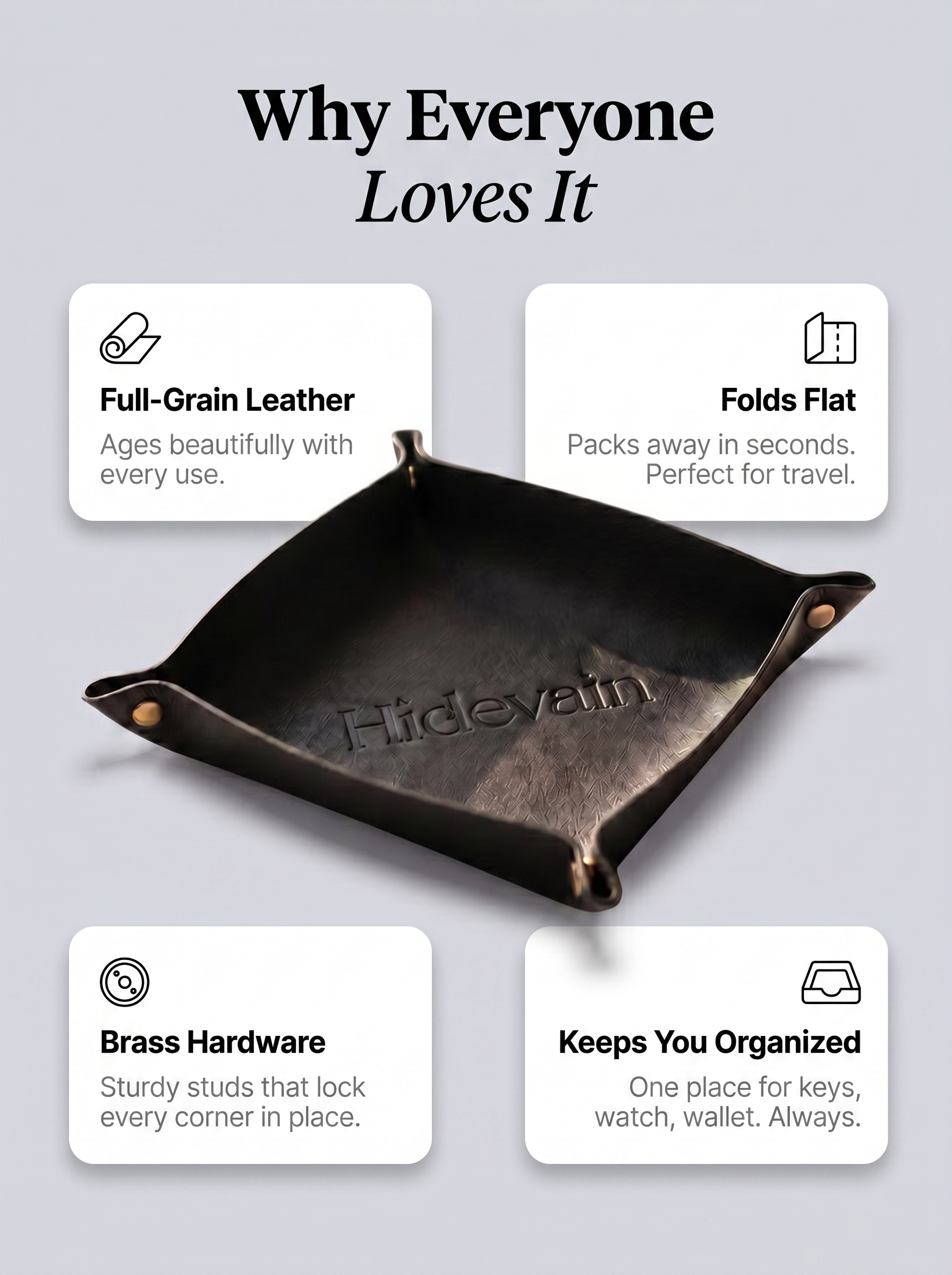 Hidevain Leather Valet Tray [Black]