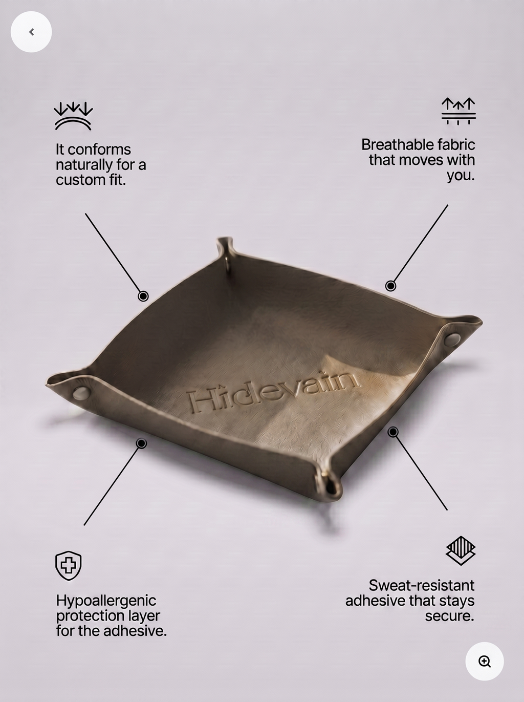 Hidevain Leather Valet Tray [Beige]