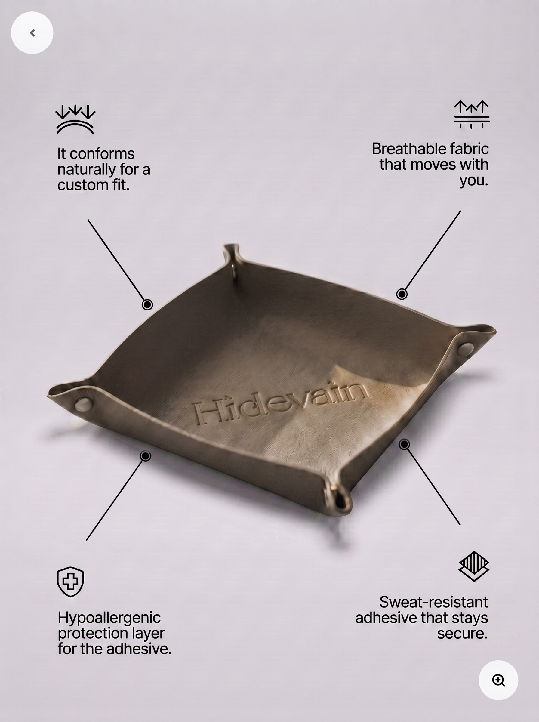 Hidevain Leather Valet Tray [Beige]